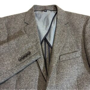 J Crew Factory Thompson Slim Fit Suit Jacket Blazer Mens 42L Gray Wool Tweed